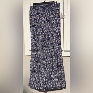 Decree Blue and White Wide Leg Pants